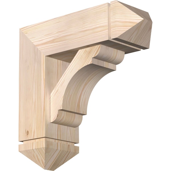 Ekena Millwork Olympic Arts and Crafts Smooth Bracket w/ Offset Brace, Douglas Fir, 7 1/2"W x 22"D x 22"H BKT0806X22X22OLY03SDF - main